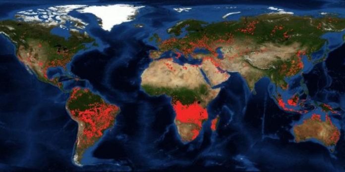 NASA-FIRMS-PLANET-FIRES Africa's Forest is Buring more than the Amazon But Nobody Cares More Fires Now Burning in Angola, DR Congo Than Amazon Blazes burning in the Amazon have put the World on notice, but Brazil is actually 3rd in the world in wildfires over the last 48 hours, according to MODIS satellite data analyzed by Weather Source. Weather Source has recorded 6,902 fires in Angola over the past 48 hours, compared to 3,395 in the Democratic Republic of Congo and 2,127 in Brazil. Bit it seems nobody cares about the fires burning in Africa right now