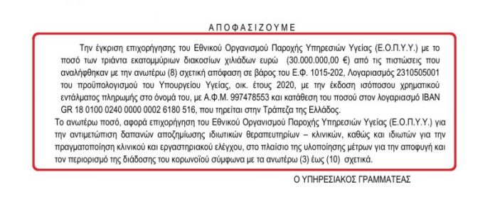30 εκατομμύρια στις ιδιωτικές κλινικές ενώ τα δημόσια νοσοκομεία νοσούν