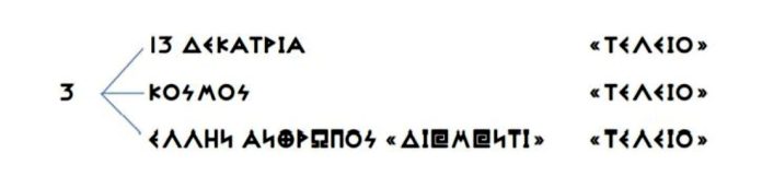 3 ΤΡΙΑΔΑ ΤΟΥ 13 ΔΕΚΑΤΡΙΑ «ΤΕΛΕΙΟ»