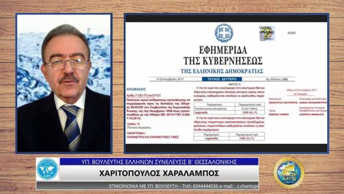 ΧΑΡΑΛΑΜΠΟΣ ΧΑΡΙΤΟΠΟΥΛΟΣ, ΥΓΕΙΑ, ΝΕΡΟ, ΥΠΟΨΗΦΙΟΙ ΒΟΥΛΕΥΤΕΣ Β ΘΕΣΣΑΛΟΝΙΚΗΣ