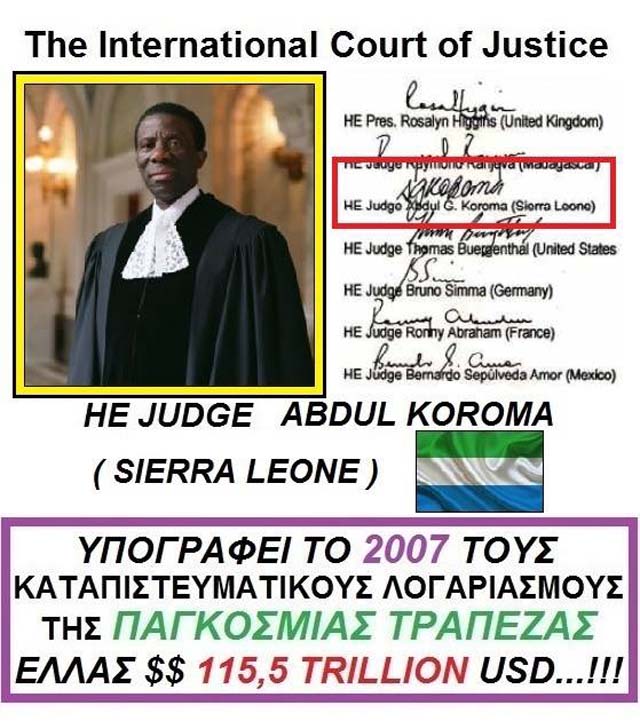 DAY 5th ABDUL KOROMA FROM SIRERA LEONE SIGNED IN 2007 THE JURISDICTION OF THE INTERNATIONAL COURT OF JUSTICE OF THE ACCOUNTS WITH THE LARGE AMOUNTS IN USD USD AND THE 198 THIRD COUNTRIES OF THE ECONOMIC CONDITION BRETTON WOODS AGREEMENT WHERE YOUR COUNTRY HAS GREEN HUGE AMOUNTS...!!! global trusts
