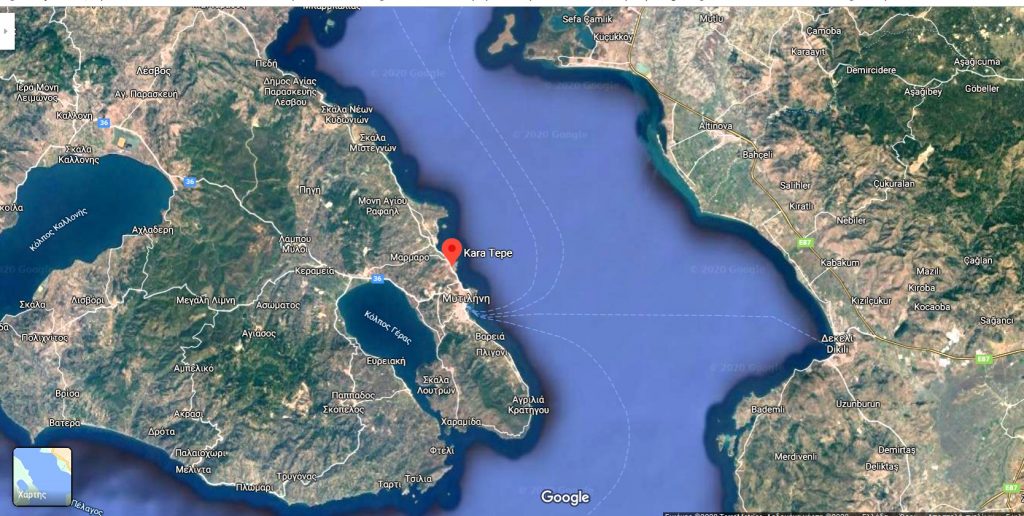 Η απόσταση της πόλης της Μυτιλήνης από τα παράλια της τουρκίας είναι μόλις 10 χιλιόμετρα. Το νέο ΚΥΤ (που το μοστράρουν για προσωρινό) και έφτιαξαν στον Καρά Τεπέ, ξεκουράζει πάρα πολύ τον Ερντογάν!