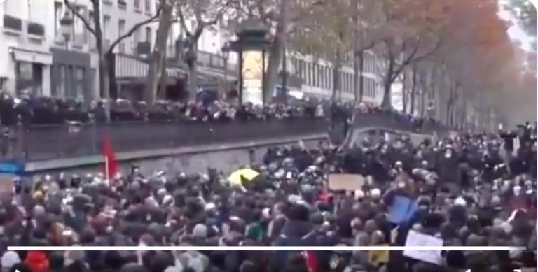 Βράζει το Παρίσι και όλη η Ευρώπη. Μια ακόμη διαδήλωση κατά του νόμου καθολικής ασφάλειας.142 συλλήψεις