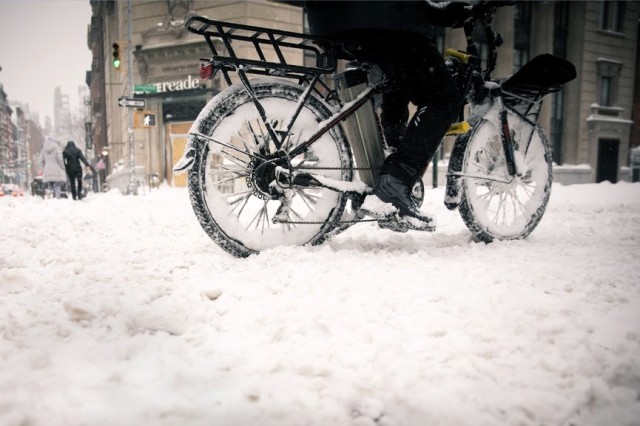 Αποψη από τους χιονισμένους δρόμους της Νέας Υόρκης, 1 Φεβρουαρίου, 2021.