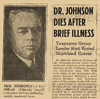 Το 1944, ο Dr. Johnson, ο δια βίου υποστηρικτής και φίλος του Dr. Rife, πέθανε ύποπτα από υποτιθέμενη τροφική δηλητηρίαση. 