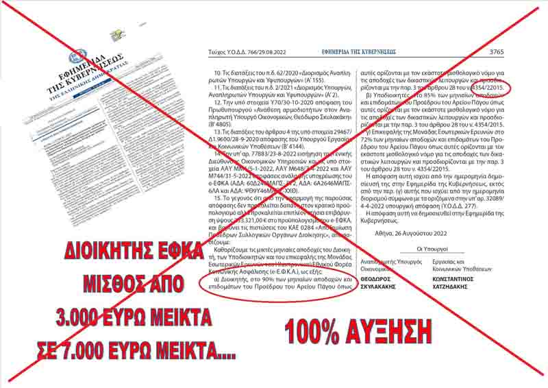 ΠΑΝΩ ΑΠΟ 100% ΑΥΞΗΣΗ ΜΙΣΘΟΥ ΣΤΟΝ ΔΙΟΙΚΗΤΗ ΤΟΥ ΕΦΚΑ