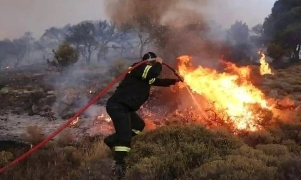 Φωτιά σε ξερά χόρτα στον Εύοσμο